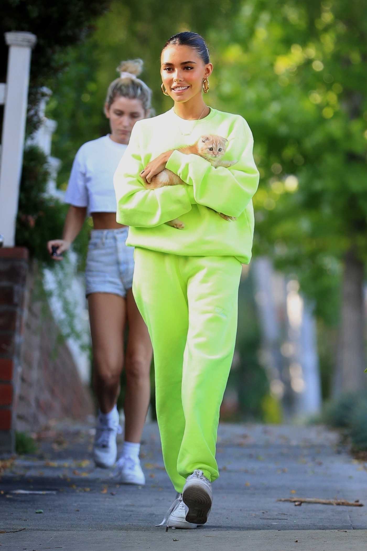 neon green sweat suit