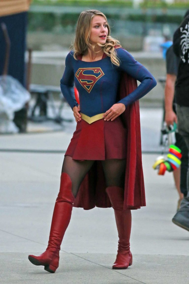 Melissa Benoist on the Set of Supergirl in Downtown Vancouver 07/16/2017-1