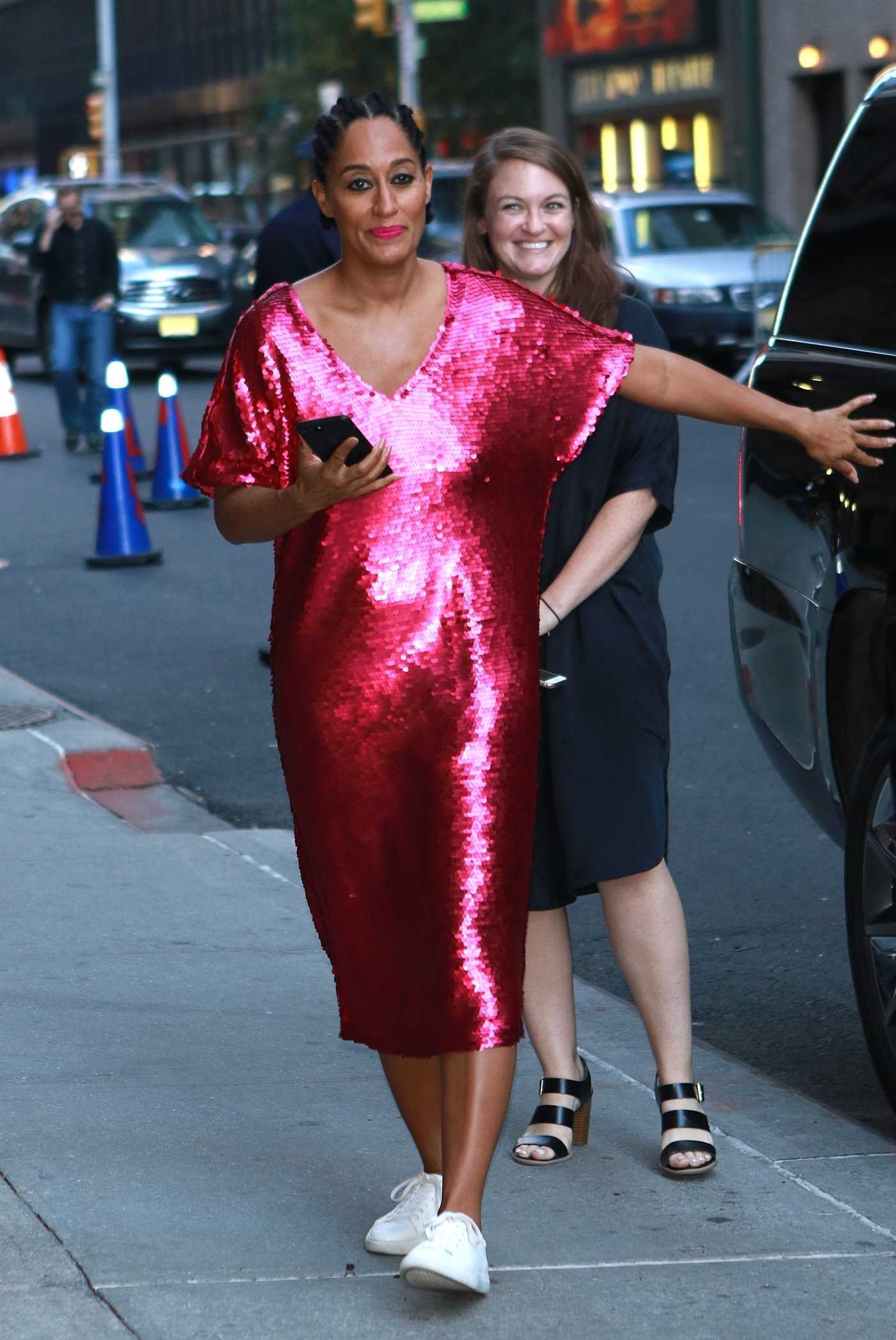 Tracee Ellis Ross Arrives at The Late Show With Stephen Colbert in New York City 10/10/2017