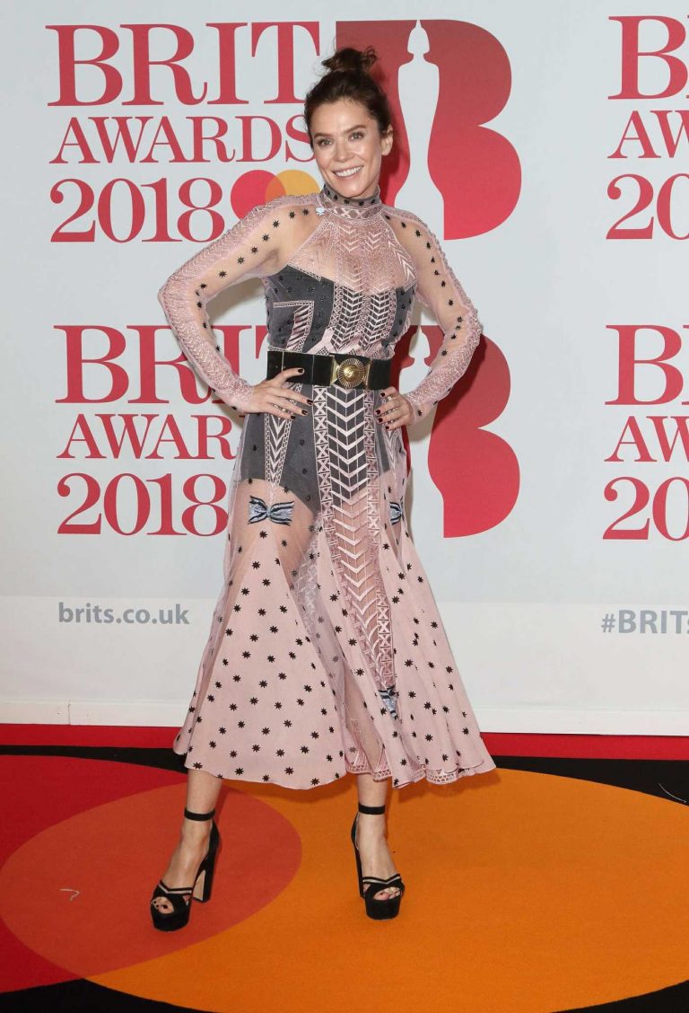 Anna Friel Attends the 2018 Brit Awards at the O2 Arena in London 02/21/2018-1