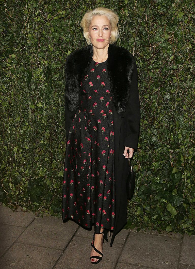 Gillian Anderson at 2018 Charles Finch and Chanel Pre-Bafta Party at Mark's Club Mayfair in London 02/17/2018-1
