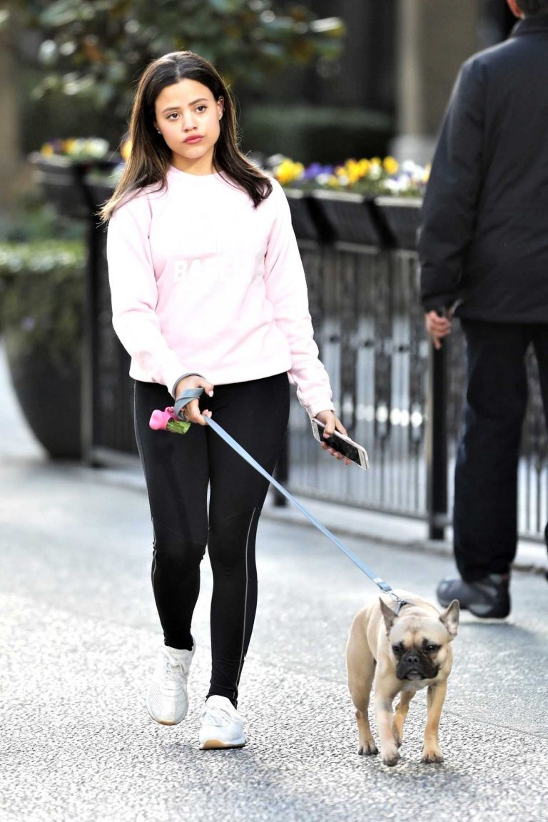 Sarah Jeffery Walks Her Dog in Vancouver 03/19/2018-1