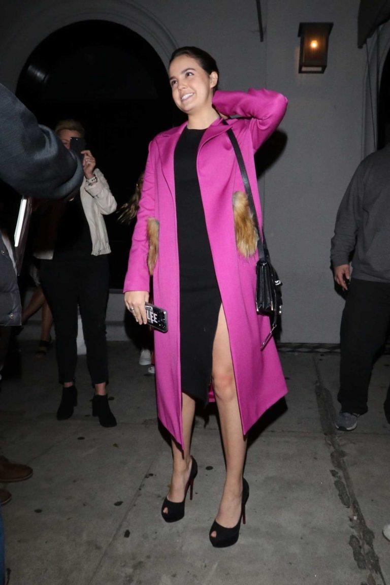 Bailee Madison in a Pink Coat