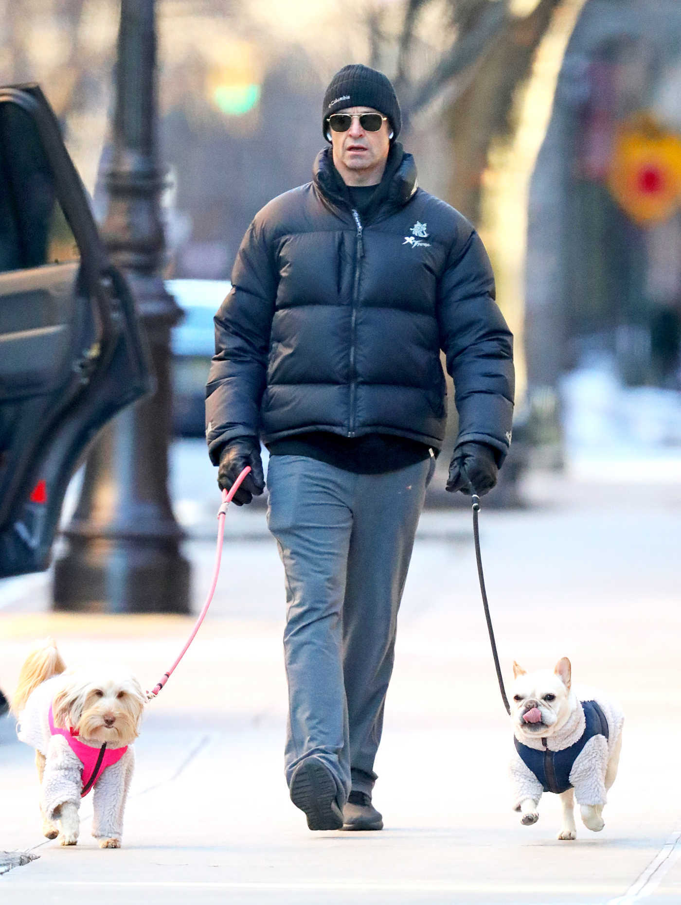 Hugh Jackman in a Black Puffer Jacket Was Seen Out in New York City 12/18/2018