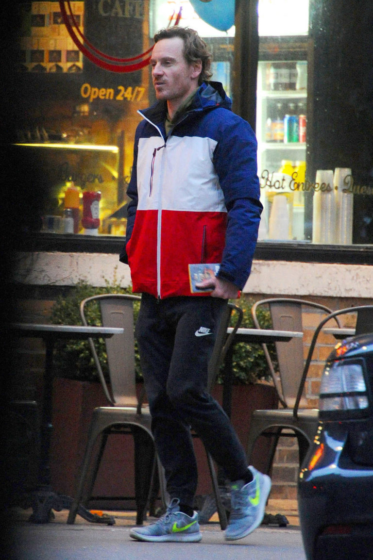 Michael Fassbender in a Black Nike Sweatpants