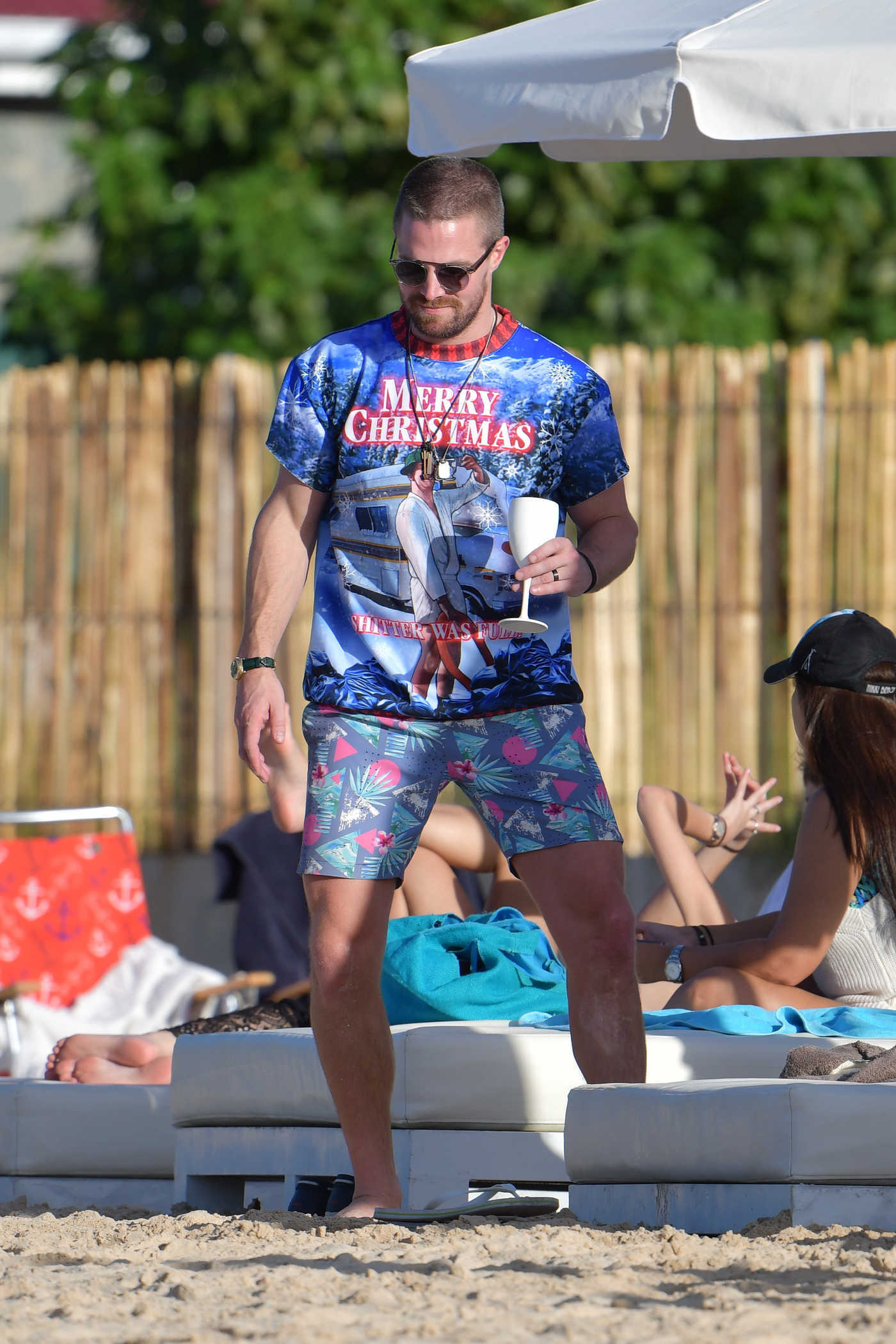 Stephen Amell Was Spotted on the Beach in St Barts 12/25/2018