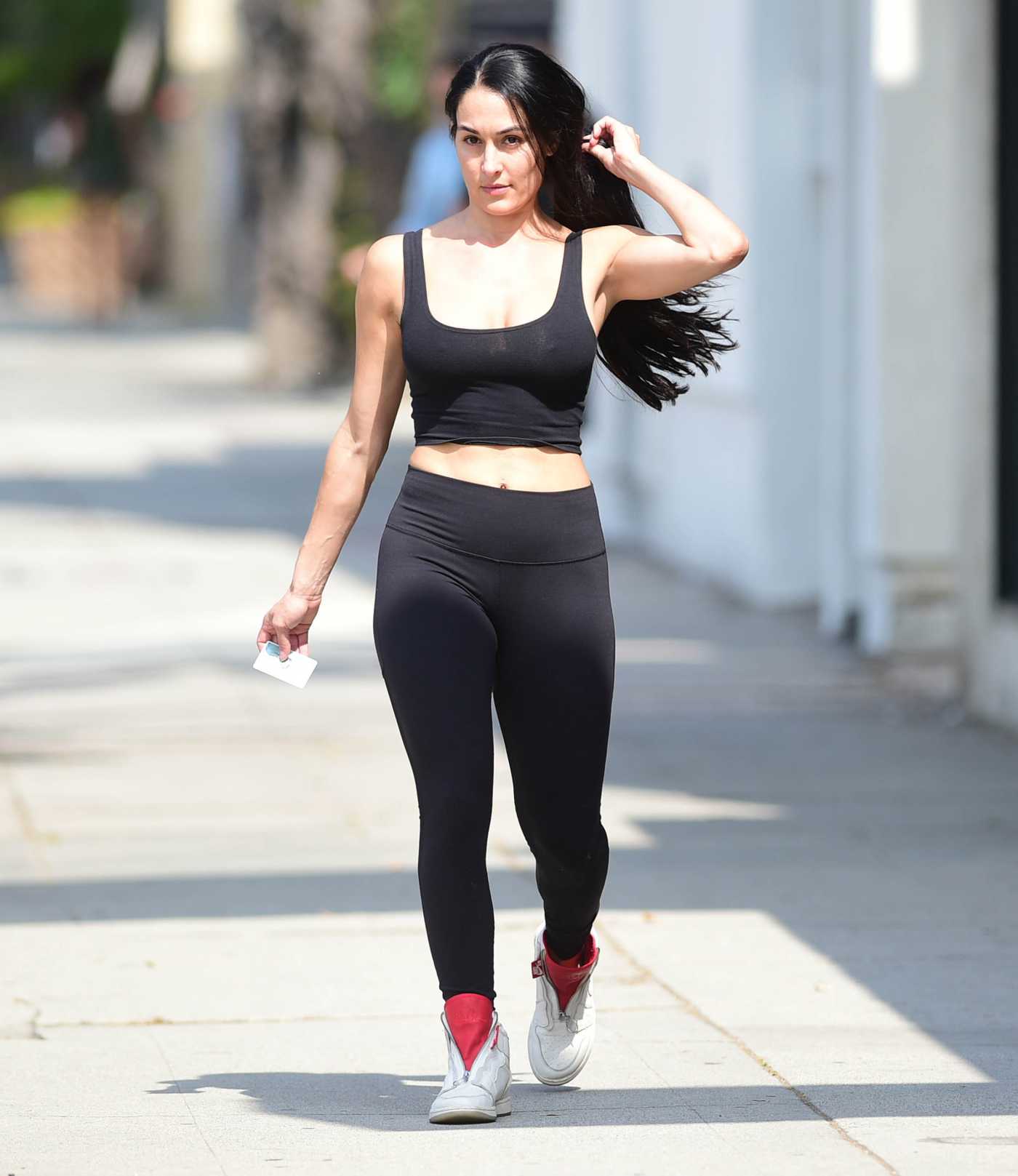 Nikki Bella in a Black Leggings Was Seen Out in Los Angeles 06/25/2019