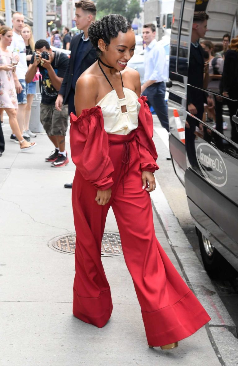 Logan Browning in a Red Pants