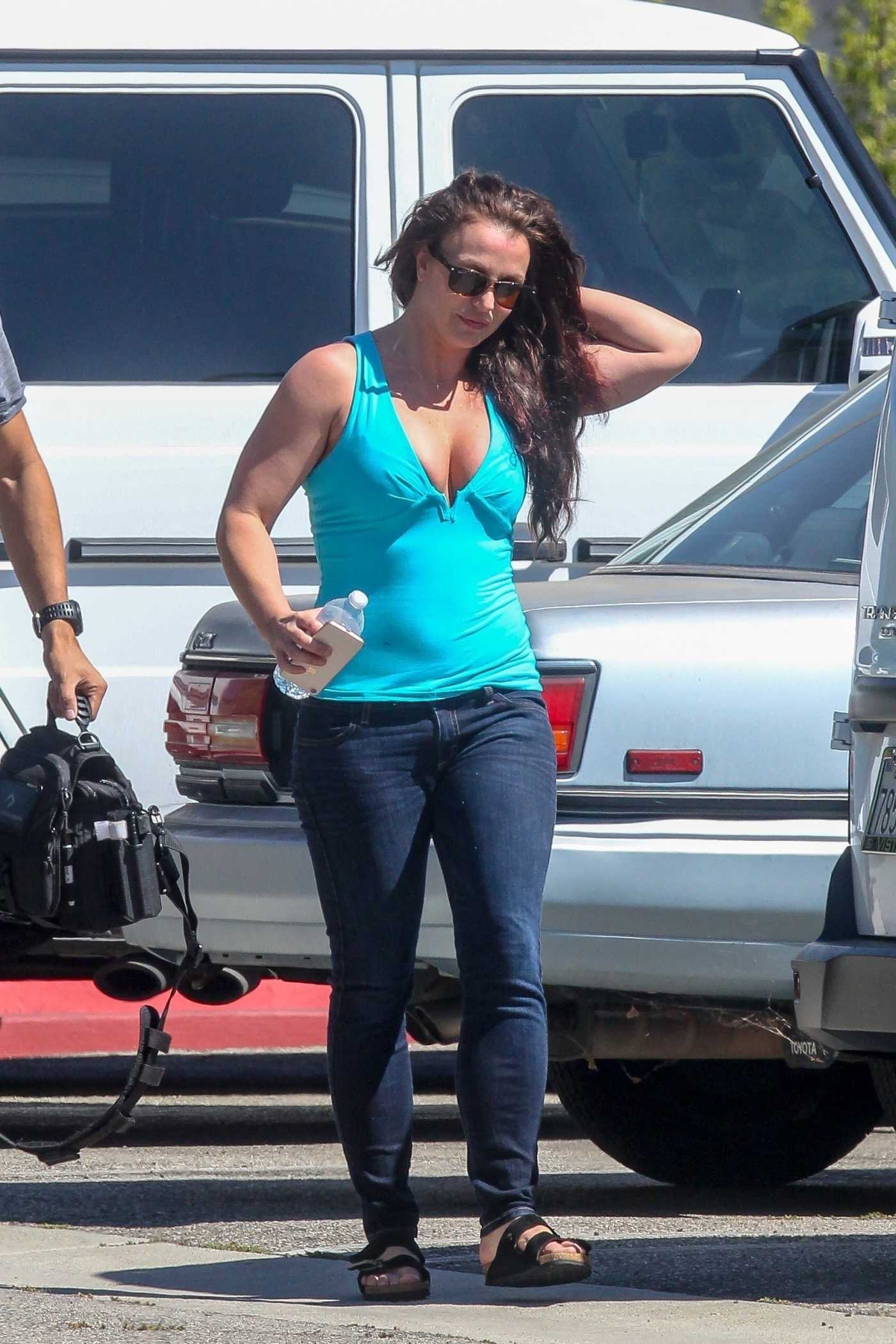 Britney Spears in a Blue Blouse Was Seen Out in Los Angeles 09/16/2019