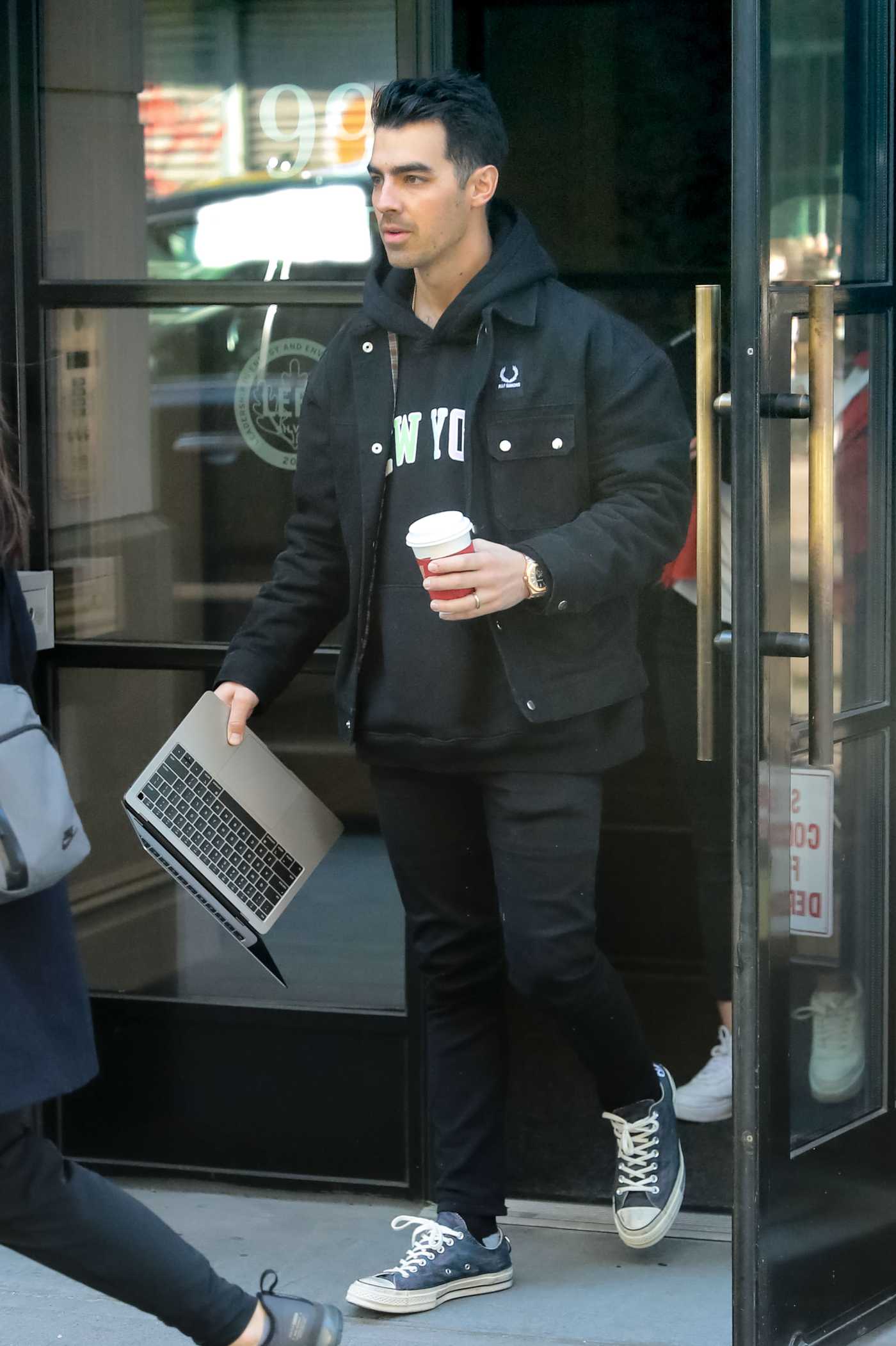 Joe Jonas in a Black Jacket Was Seen Out in New York 11/26/2019
