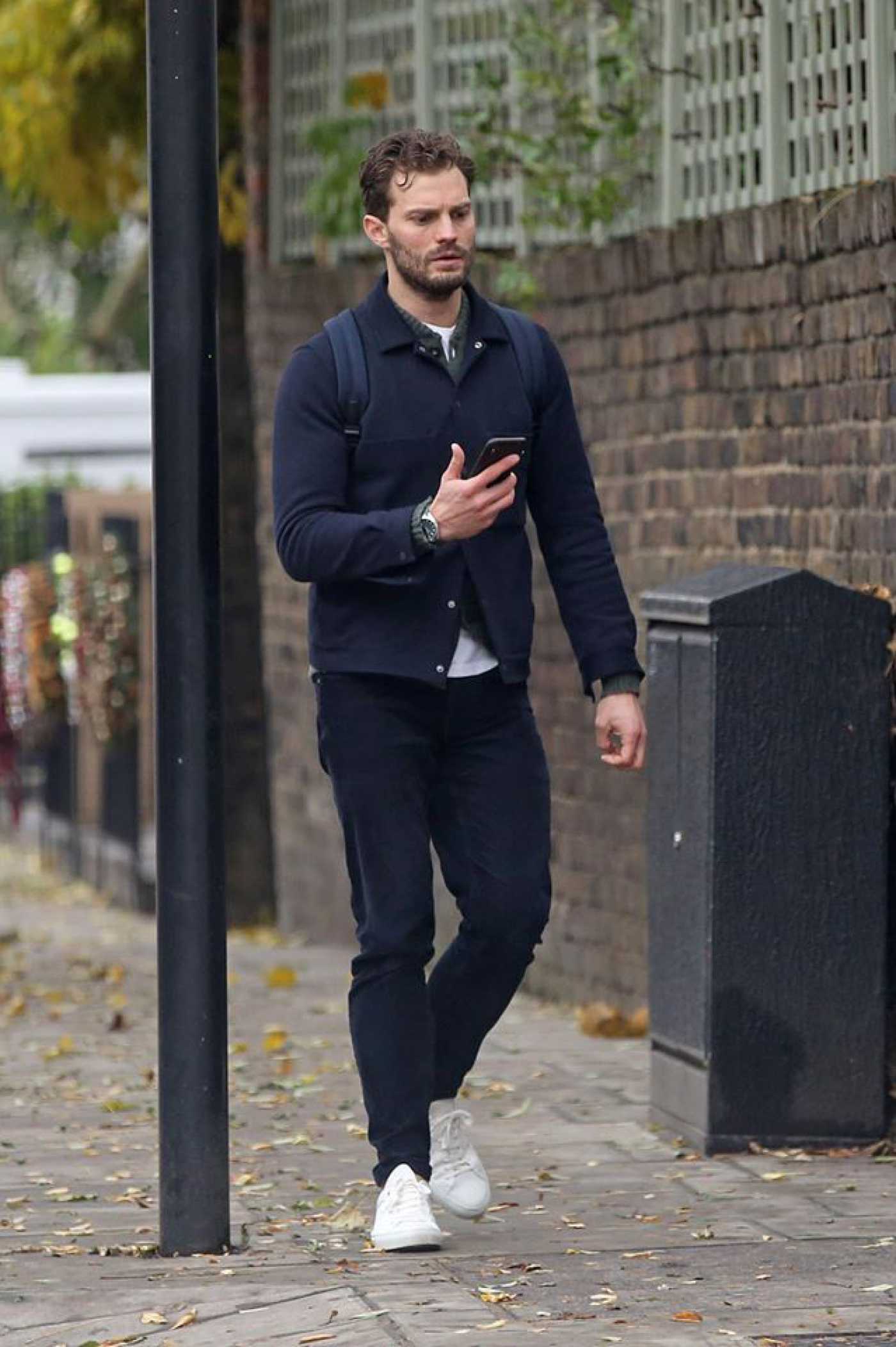 Jamie Dornan in a White Sneakers Was Seen Out in London 11/28/2019