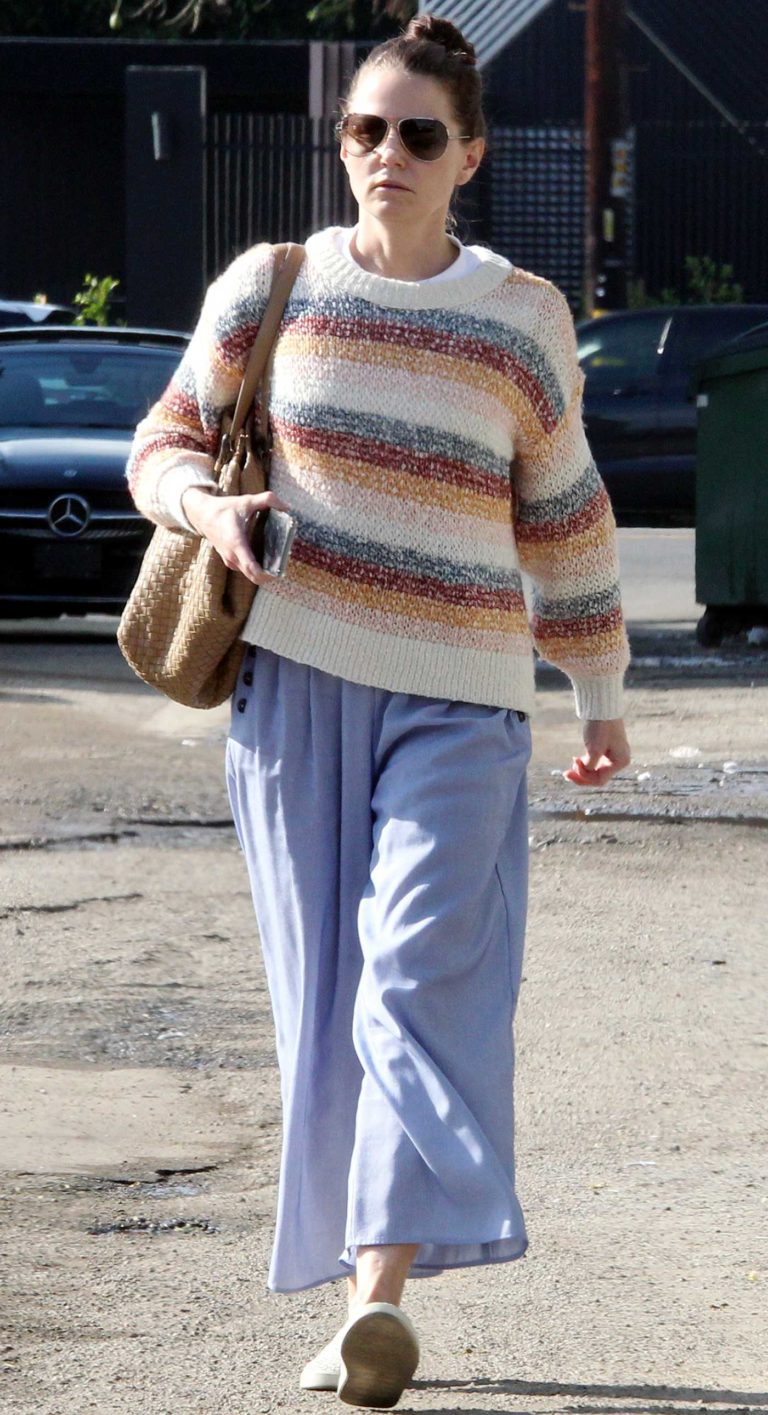 Jennifer Morrison in a Striped Sweater