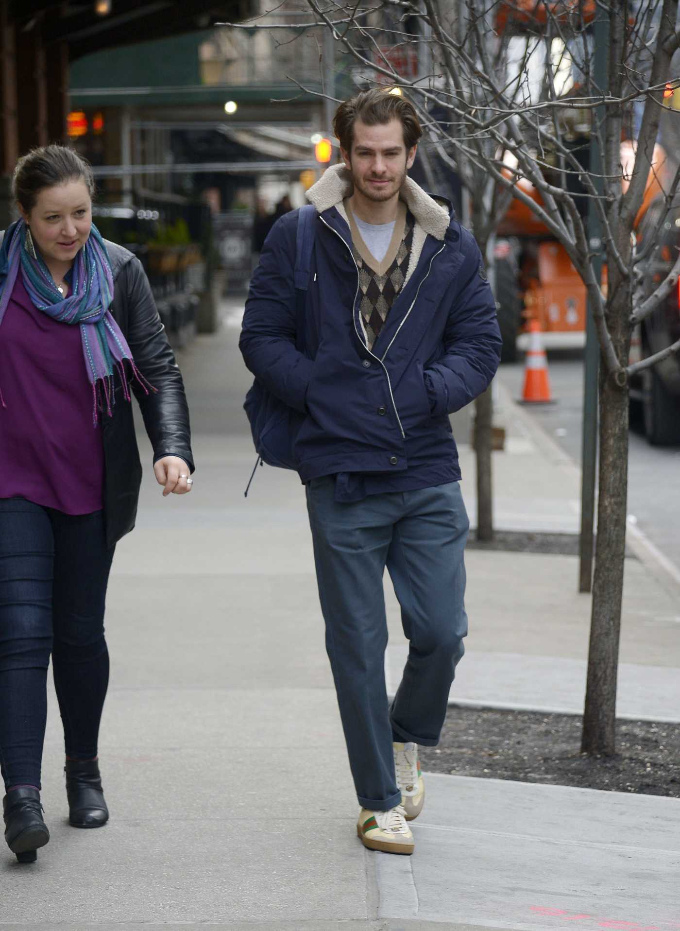 Andrew Garfield in a Gucci Sneakers Was Seen Out in New York City 01/07/2020