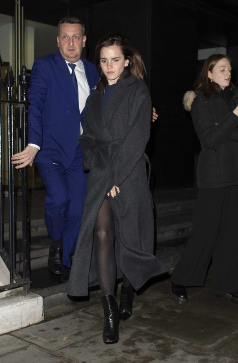 Emma Watson in a Black Coat