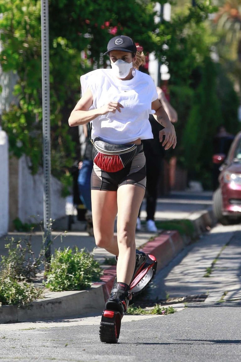 Elisabetta Canalis in a Face Mask