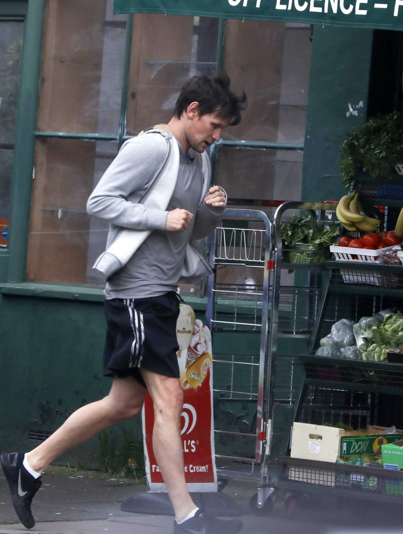 Matt Smith in a Black Shorts Goes Shopping Out in London 04/03/2020