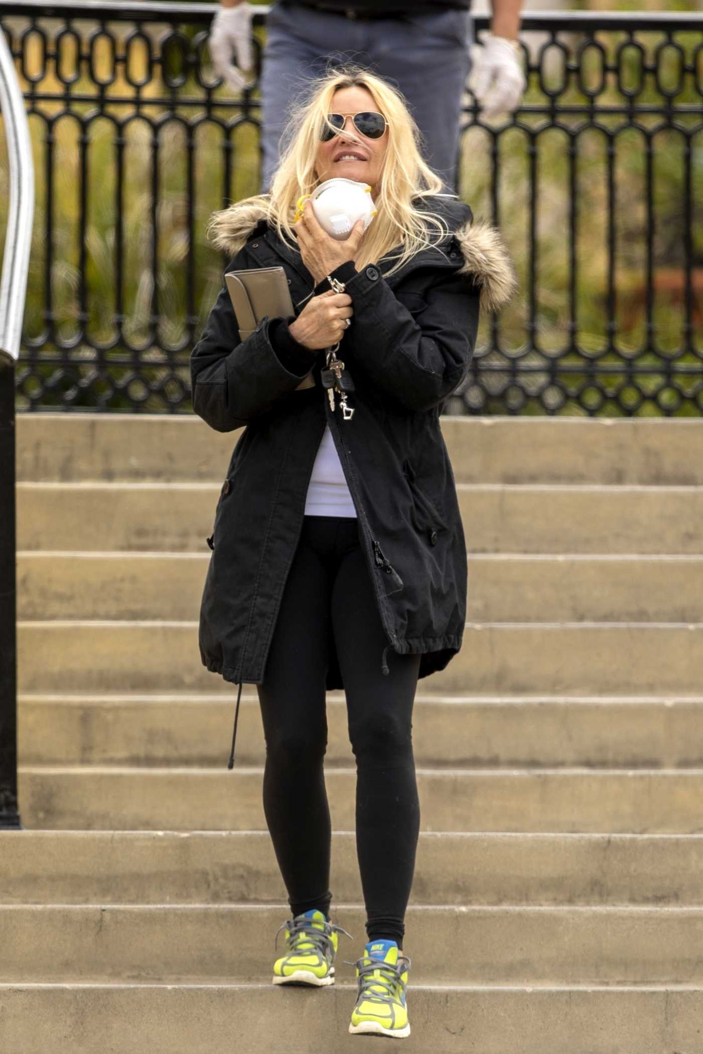 Nicollette Sheridan in a Black Leggings Was Seen During the COVID-19 Lockdown in Calabasas 04/19/2020