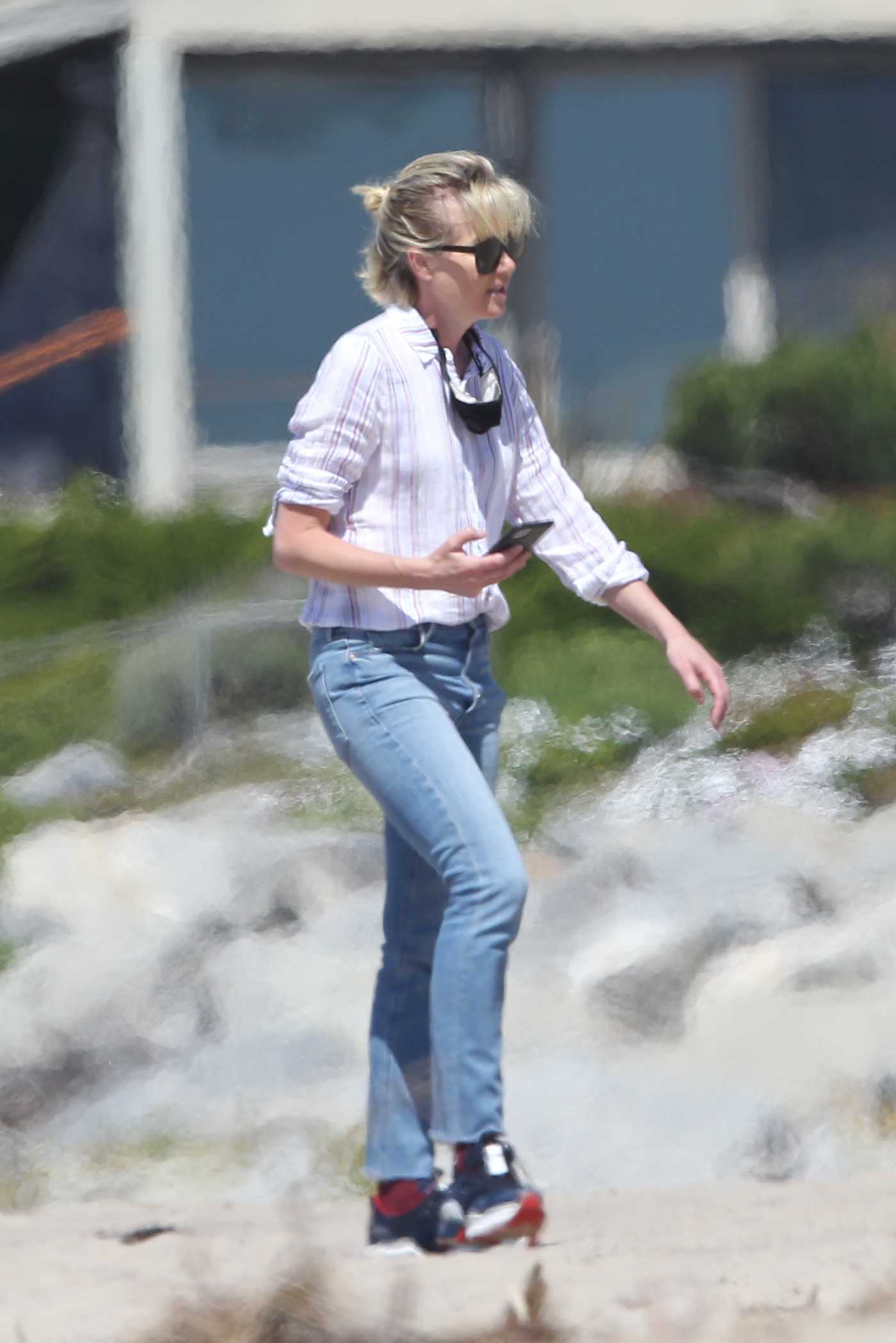 Portia de Rossi in a Blue Jeans Was Seen Out in Los Angeles 04/16/2020