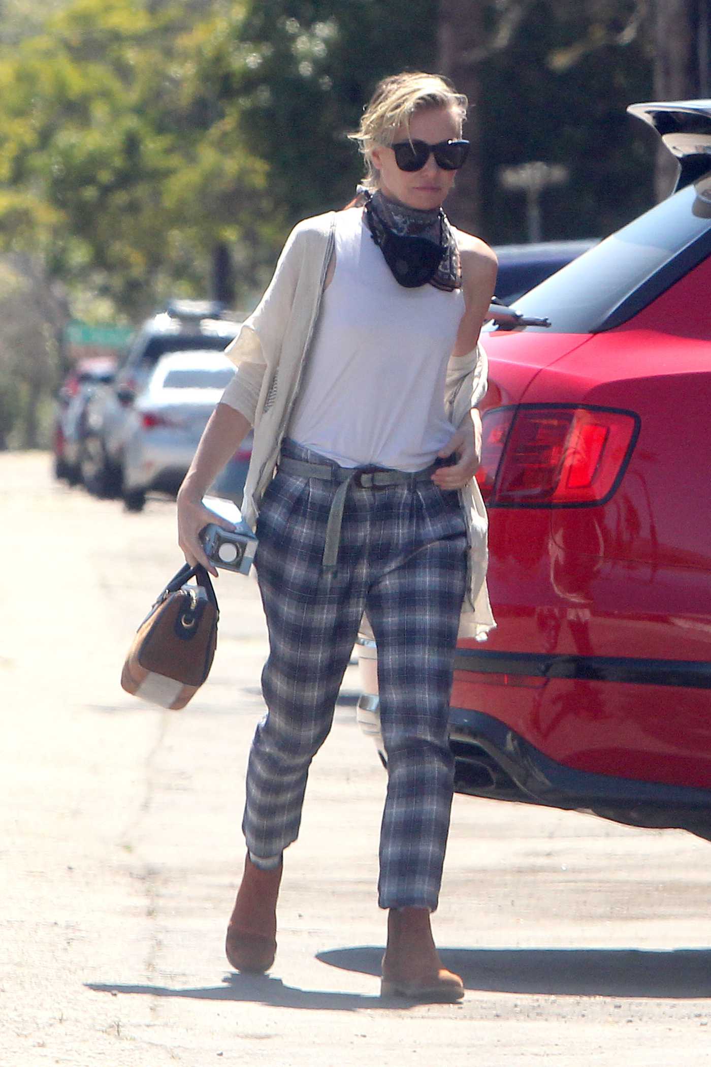 Portia de Rossi in a Plaid Pants Was Seen Out in Los Angeles 04/11/2020