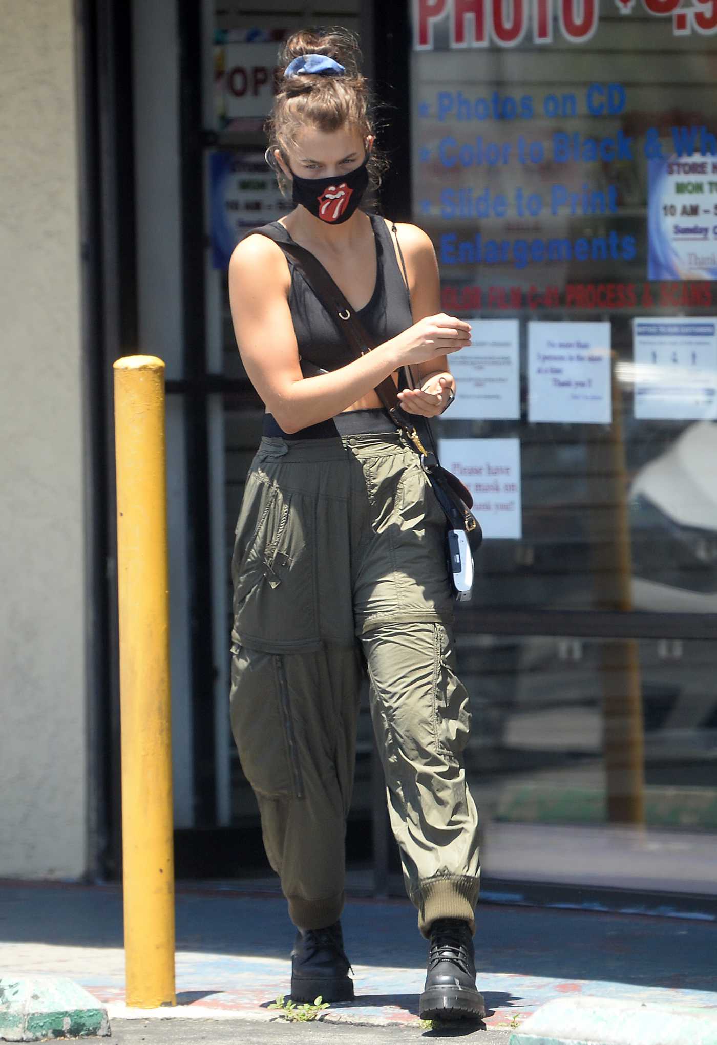 Chloe East in a Black Sports Bra Leaves a Spin Class in Los Angeles 06/26/2020