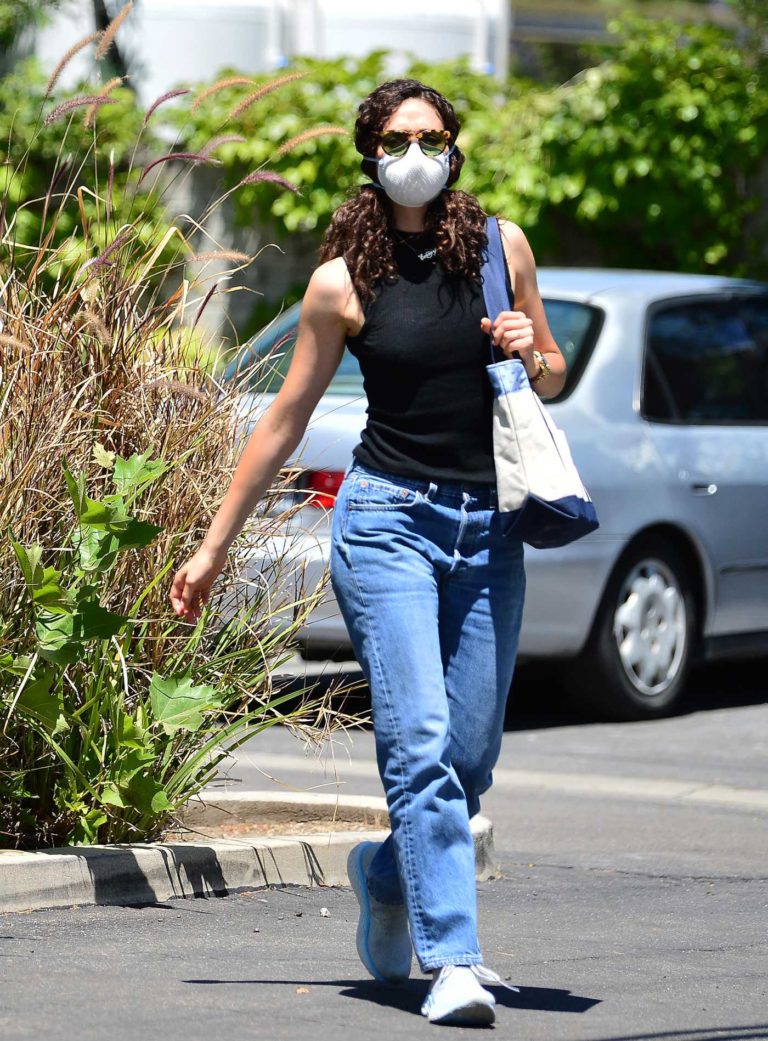 Emmy Rossum in a Protective Mask