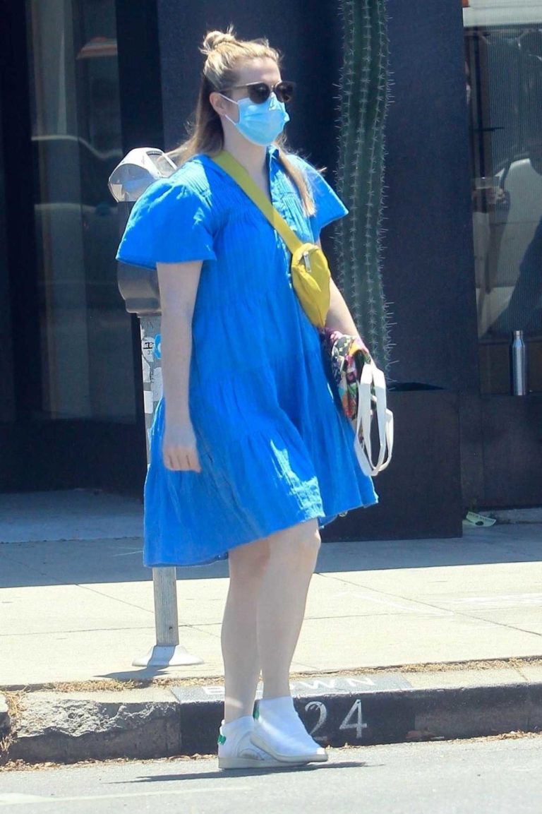 Gillian Jacobs in a Blue Dress