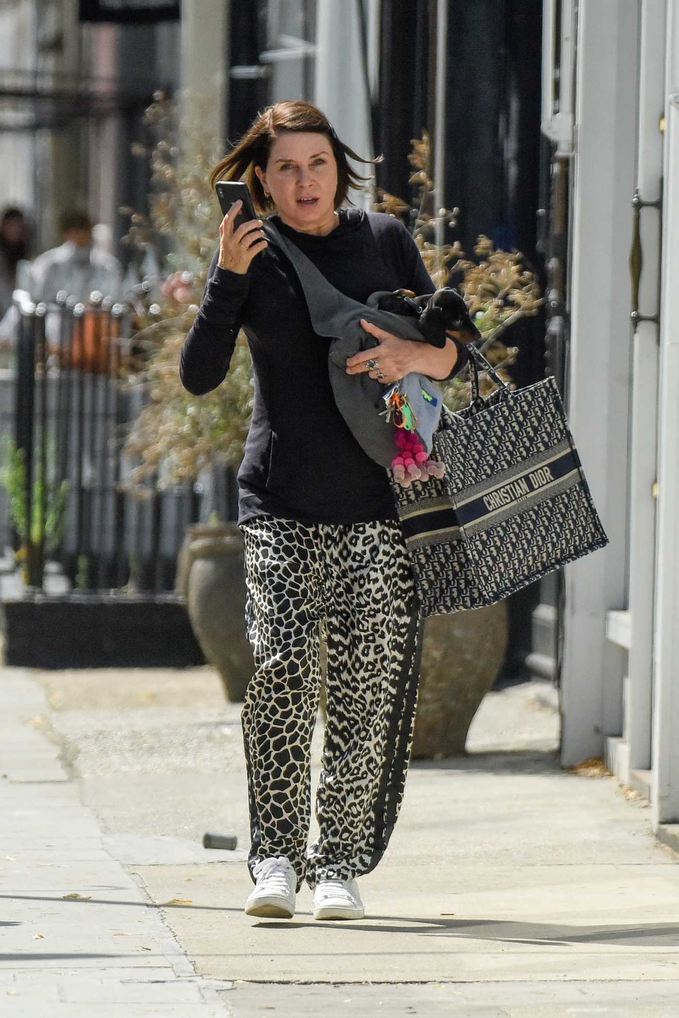 Sadie Frost in an Animal Print Pants Was Seen Out in Notting Hill 07/21/2020