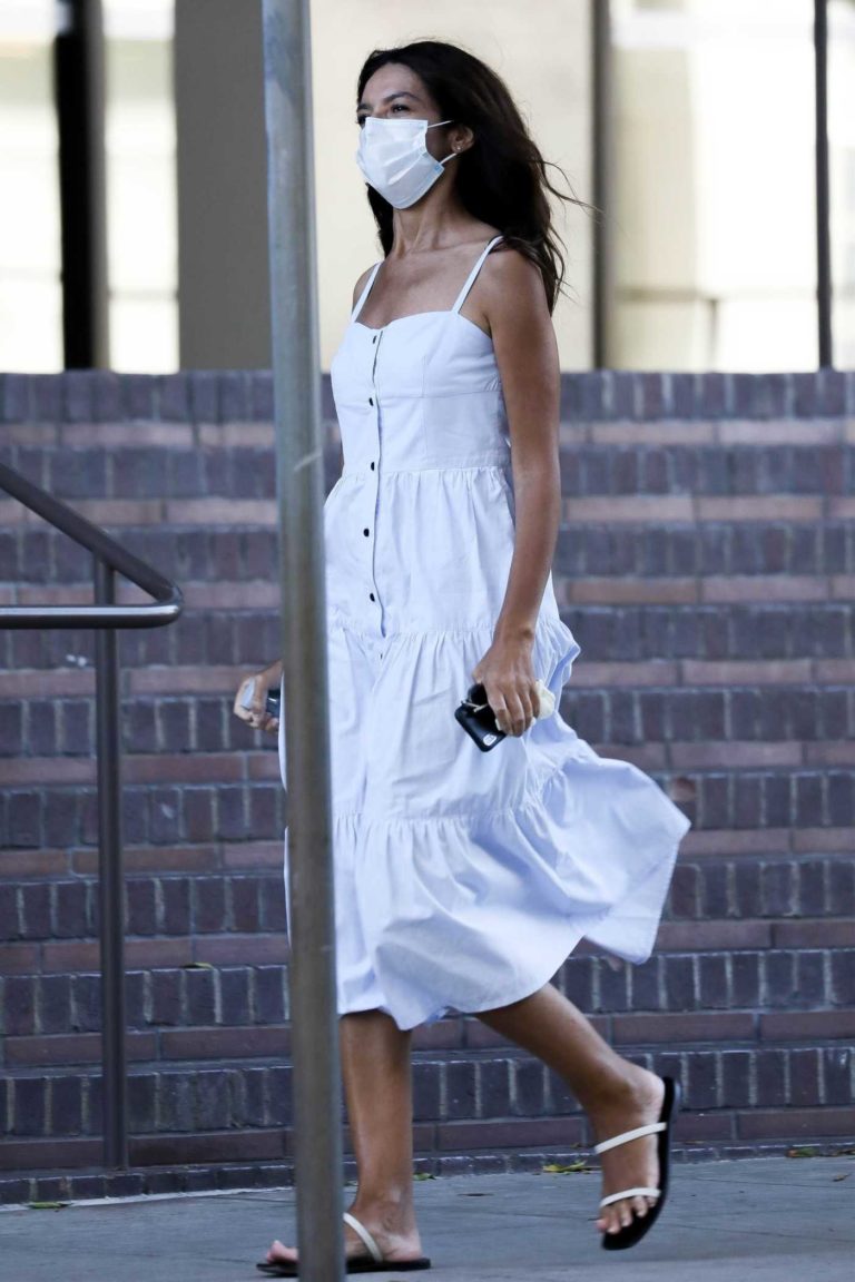 Terri Seymour in a White Dress