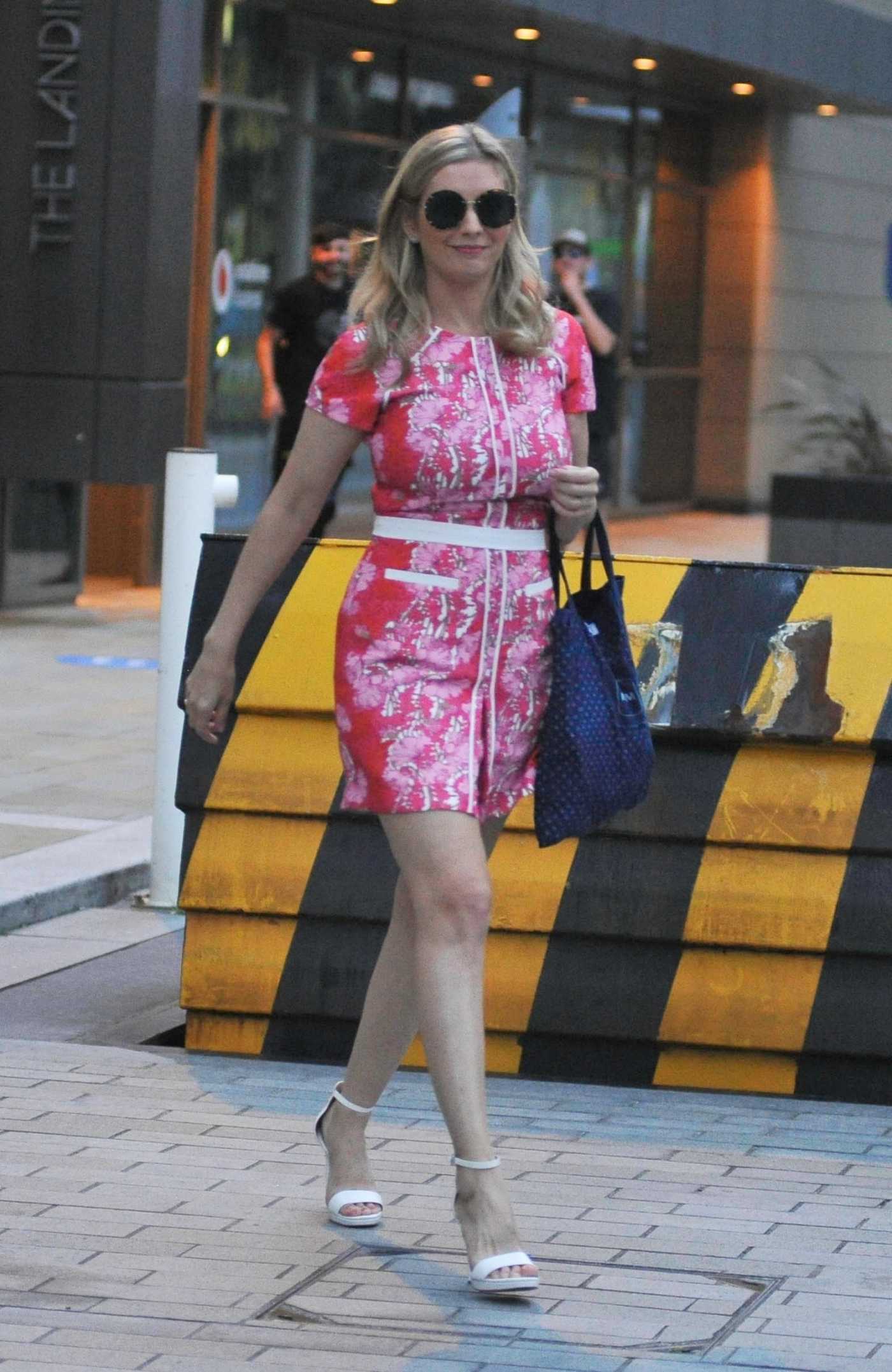 Rachel Riley in a Tight Red Dress Was Seen Out in Manchester 08/10/2020