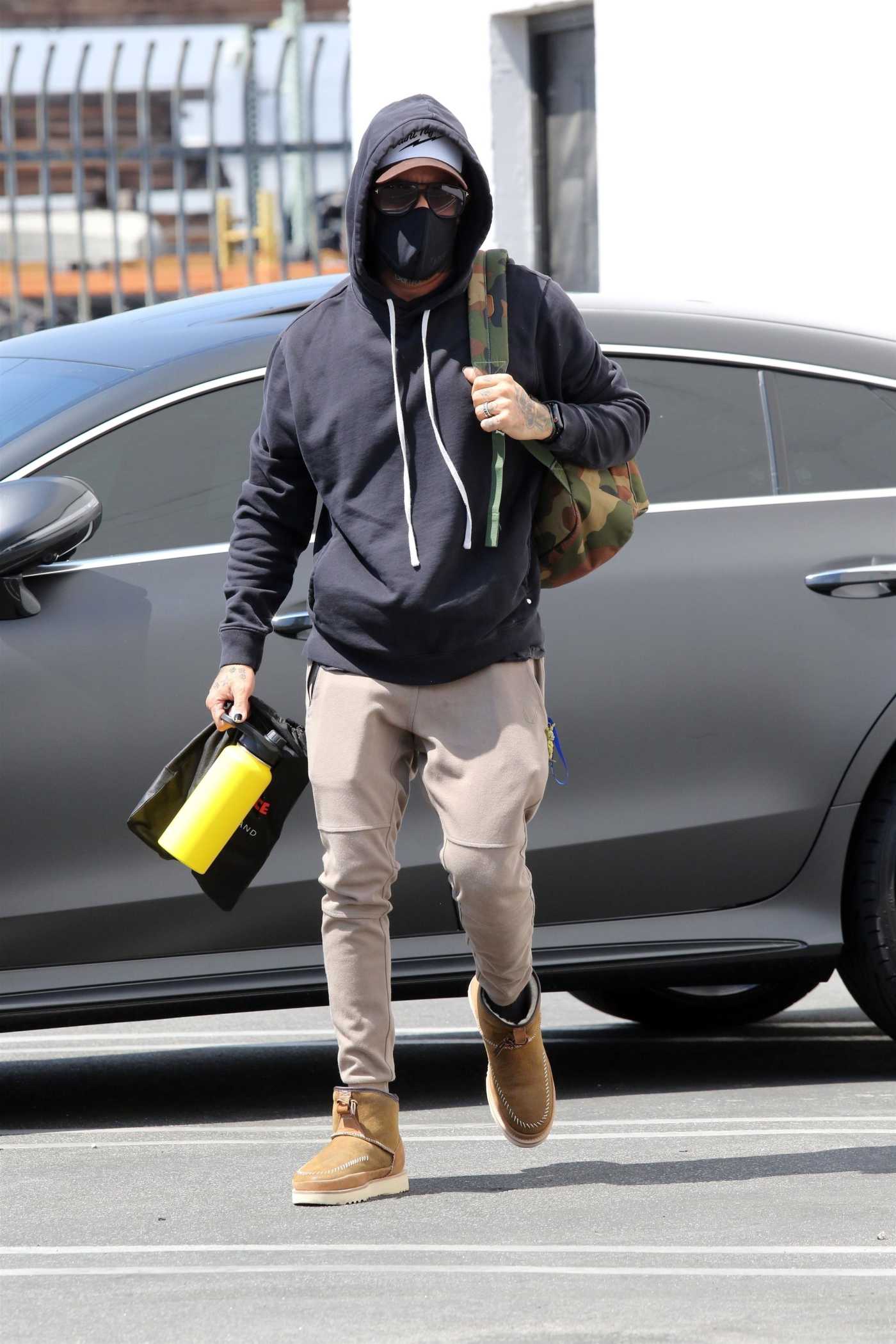 AJ McLean in a Black Hoody Goes to the DWTS Dance Practice in Los Angeles 09/04/2020