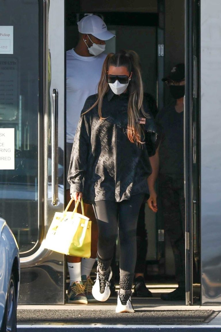 Khloe Kardashian in a Protective Mask