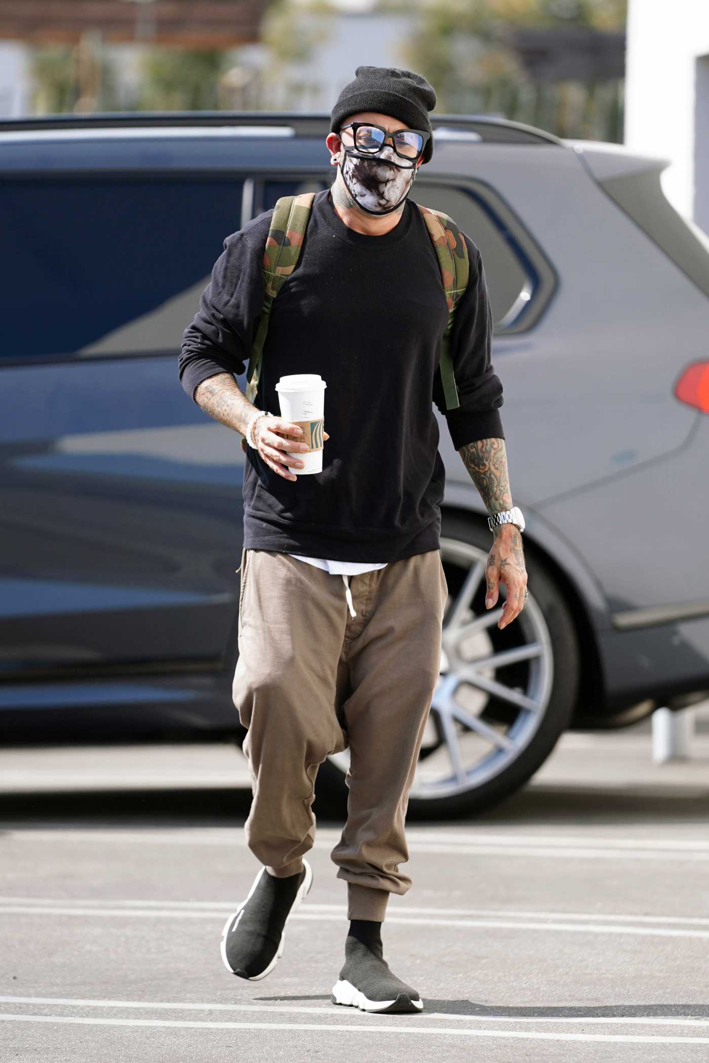 AJ McLean in a Black Knit Hat Heads to the DWTS Studio in Los Angeles 10/07/2020