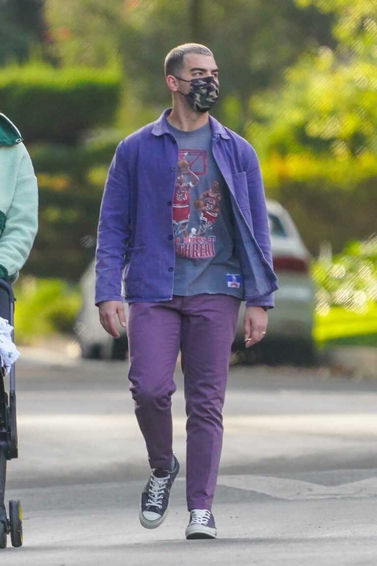 Joe Jonas in a Purple Blazer