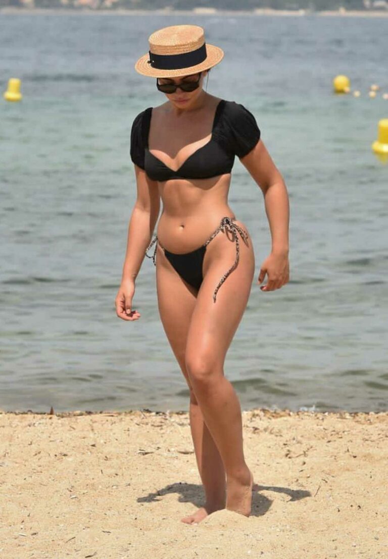 Francesca Allen in a Black Bikini