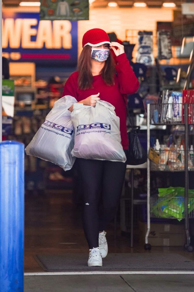 Gina Carano in a Red Knit Cap