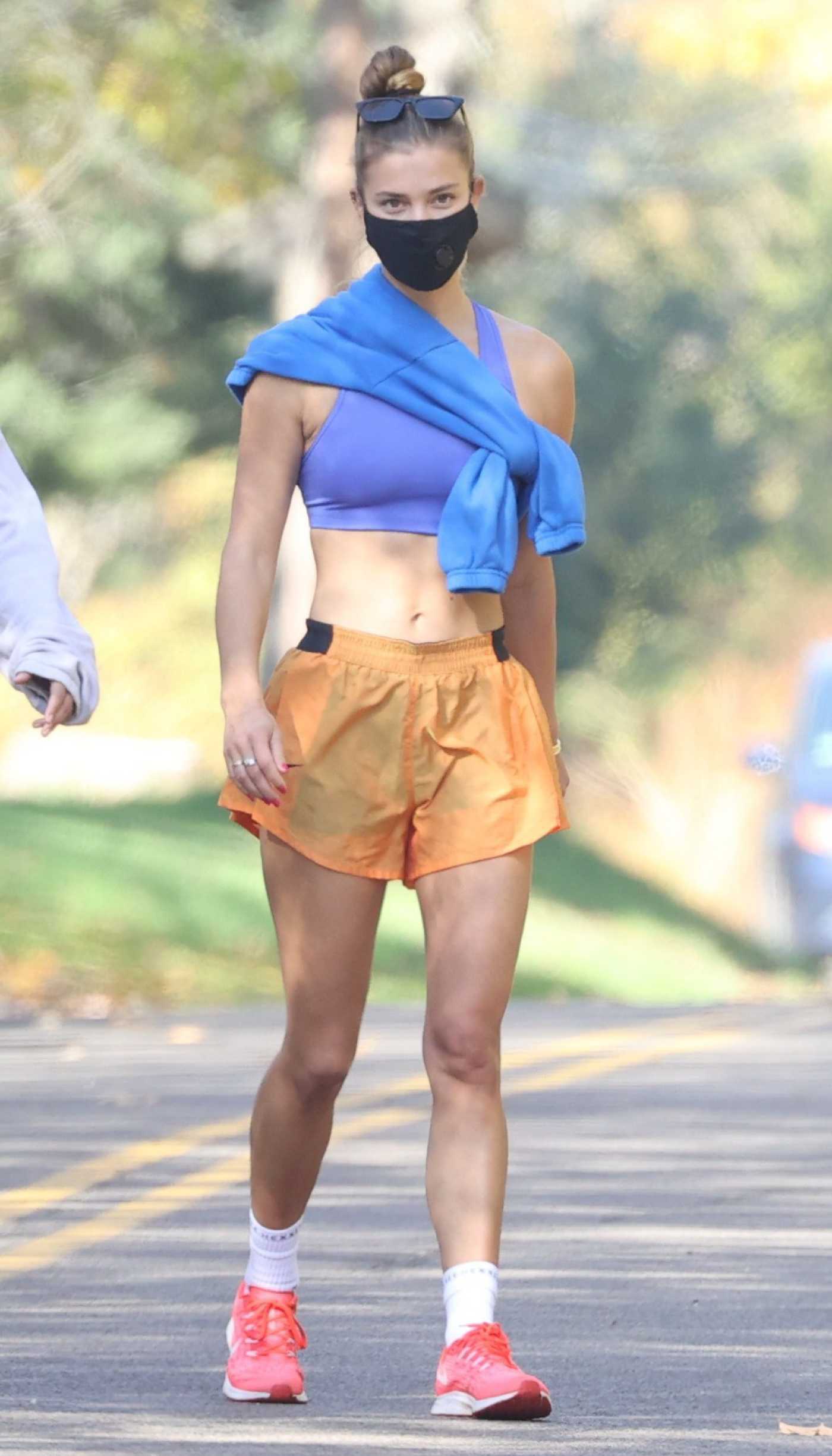 Nina Agdal in a Yellow Shorts Was Seen Out in the Hamptons 11/07/2020