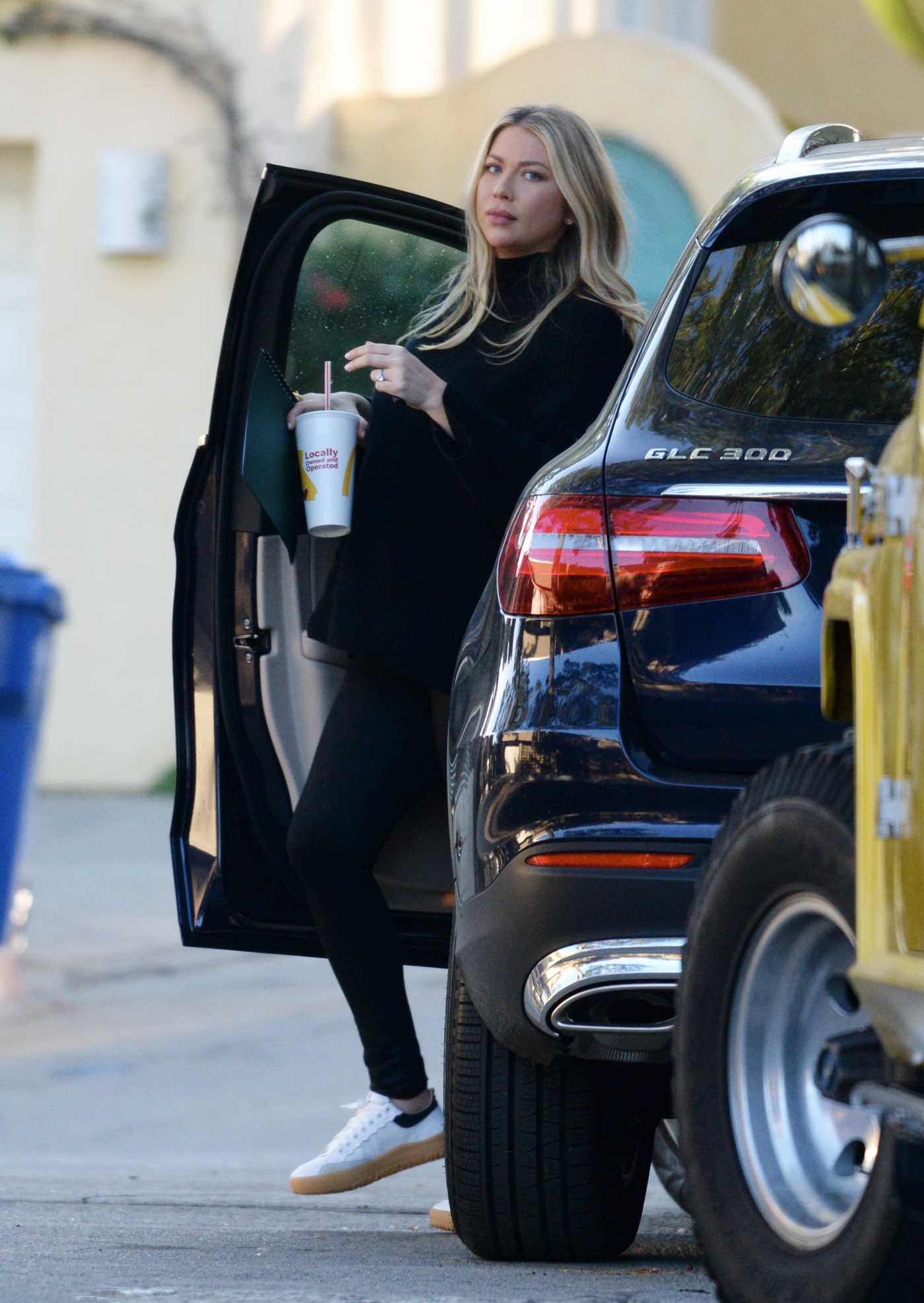 Stassi Schroeder in a Black Outfit Heads to a Meeting in Los Angeles 11/15/2020