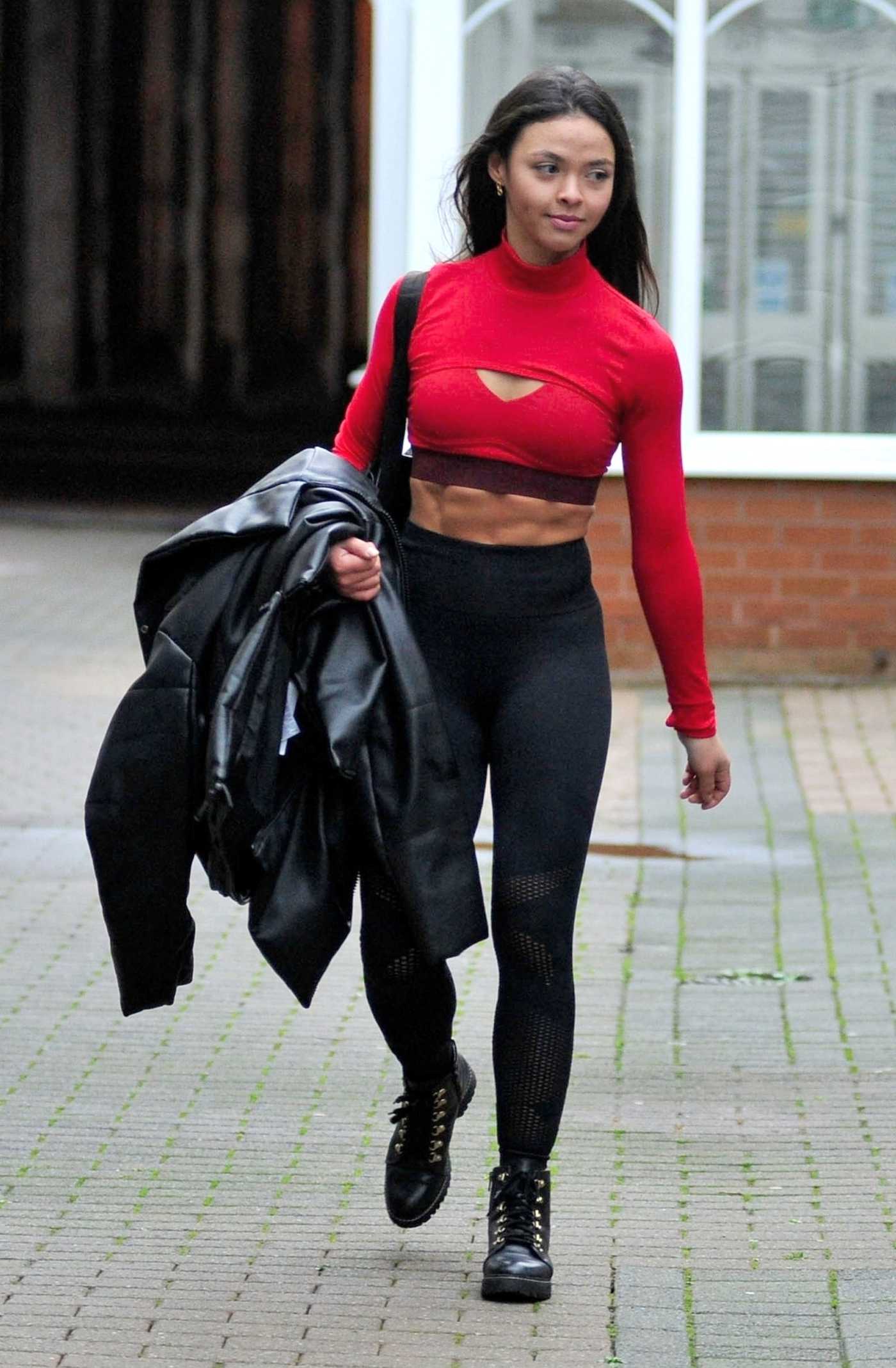 Vanessa Bauer in a Black Boots Arrives for Training in Blackpool 11/19/2020