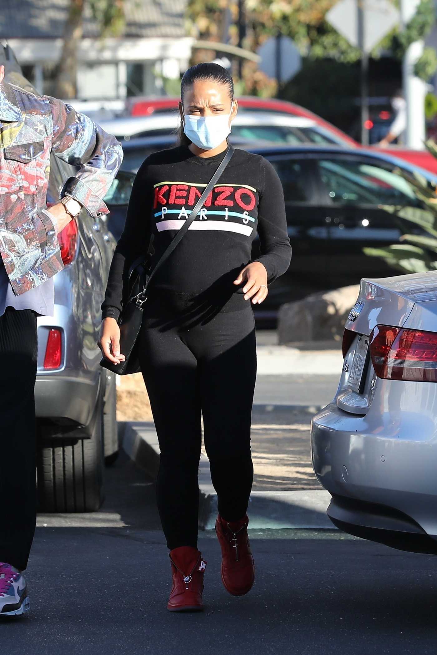 Christina Milian in a Black Outfit Goes Shopping Out with M. Pokora in West Hollywood 12/18/2020