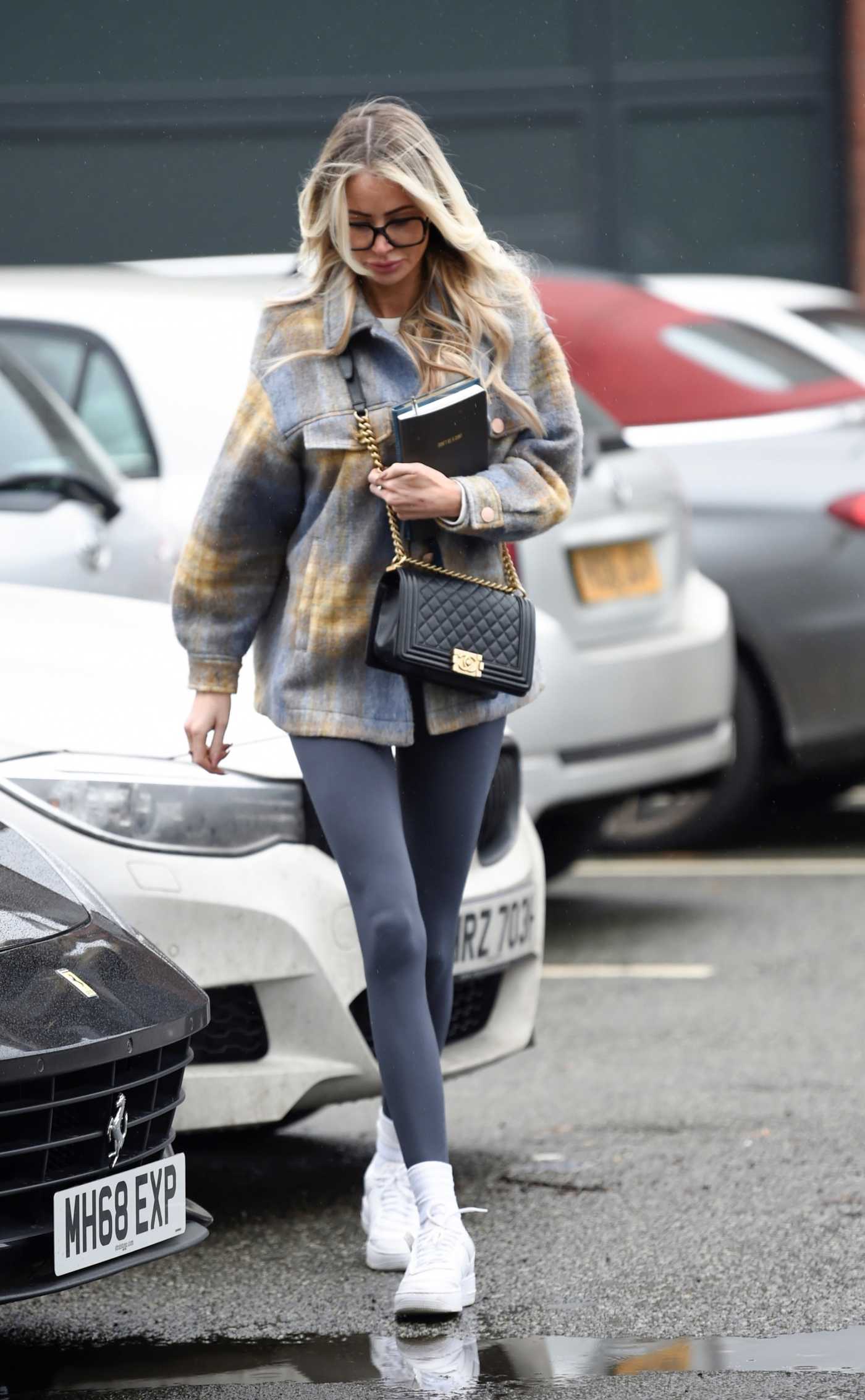 Olivia Attwood in a White Sneakers Leaves a Hair Salon in Cheshire 12/17/2020