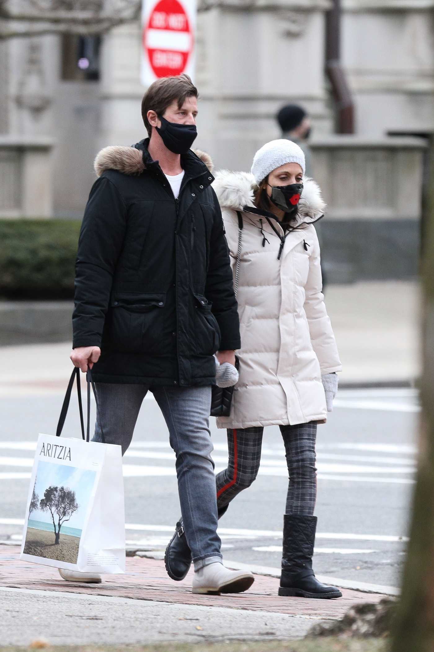 Bethenny Frankel in a White Puffer Jacket Was Seen Out with Paul Bernon in Boston 01/26/2021