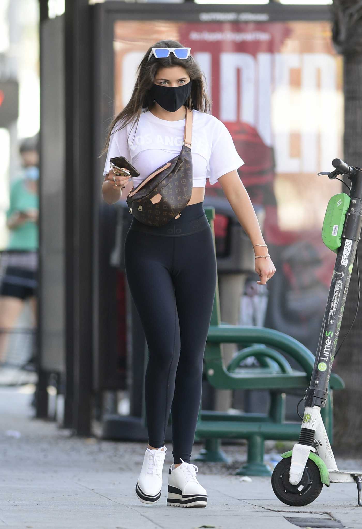 Hannah Ann Sluss in a Black Leggings Was Seen Out in Los Angeles 02/04/2021