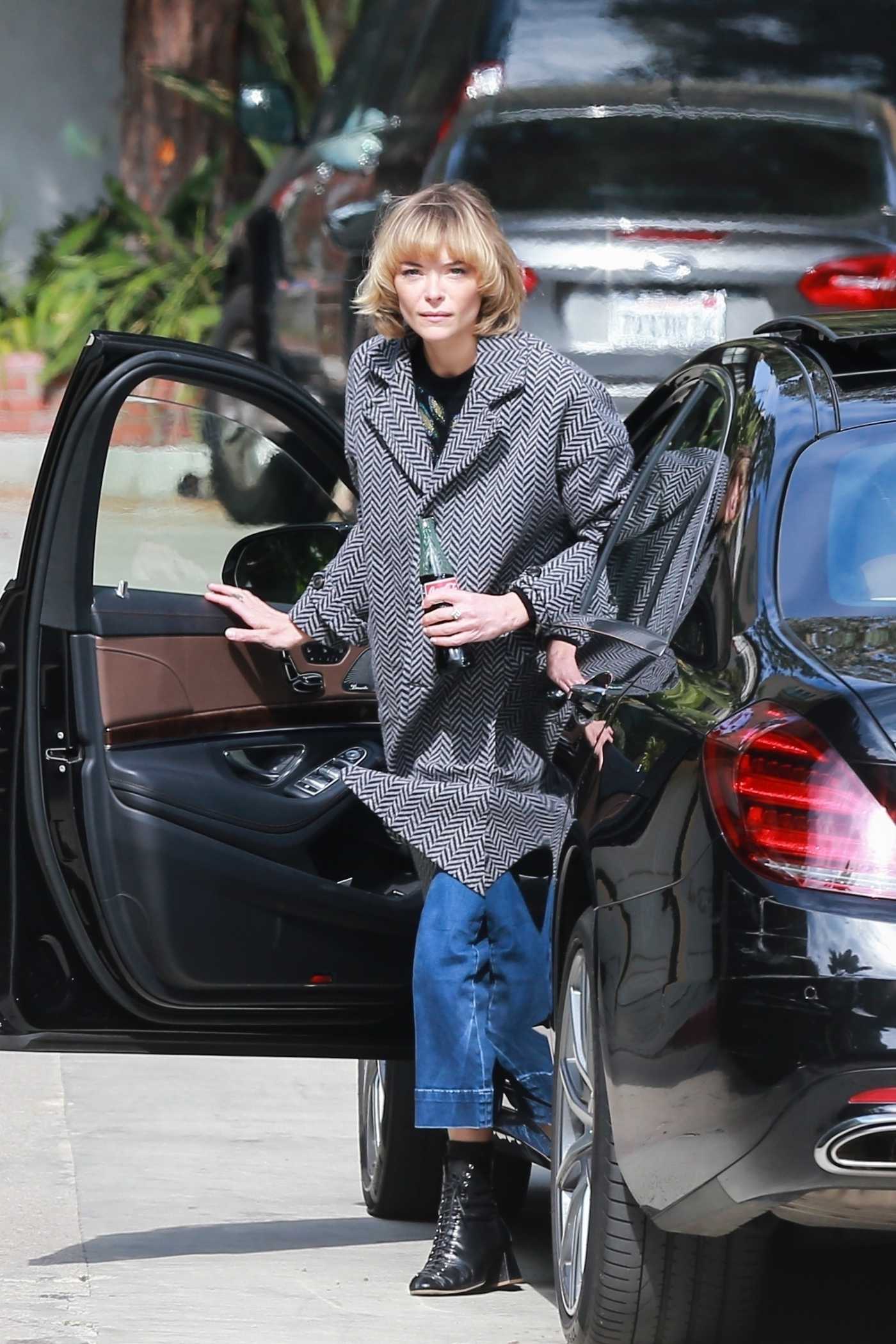 Jaime King in a Grey Coat Was Seen Out in West Hollywood 02/09/2021