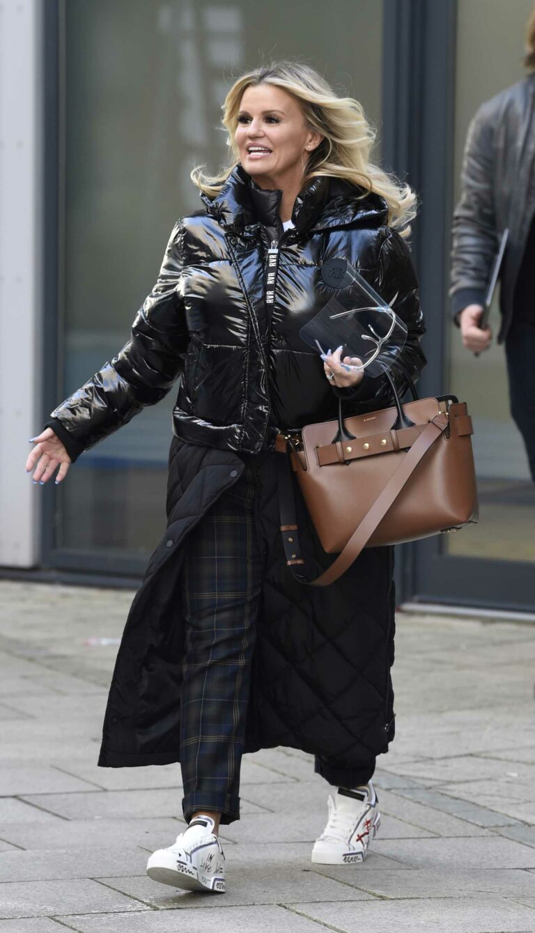 Kerry Katona in a Black Puffer Jacket