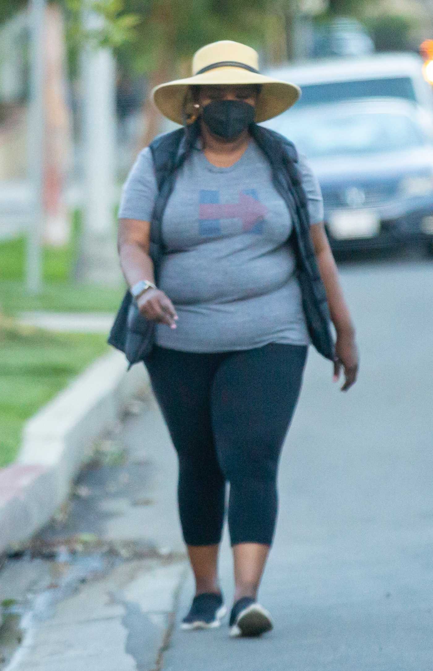 Octavia Spencer in a Grey Tee Was Spotted Out with a Friend in Toluca Lake 02/23/2021