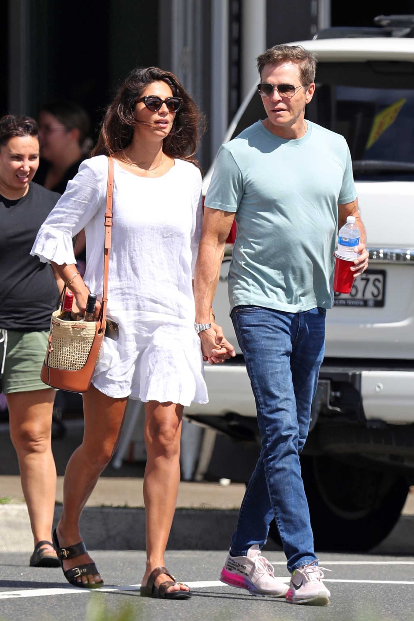 Pia Miller in a White Dress Was Seen Out with Patrick Whitesell in Sydney 02/19/2021