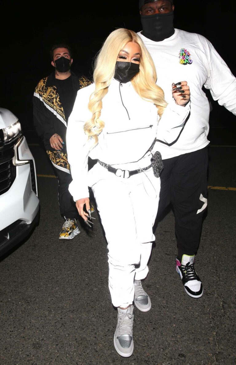 Blac Chyna in a White Tracksuit