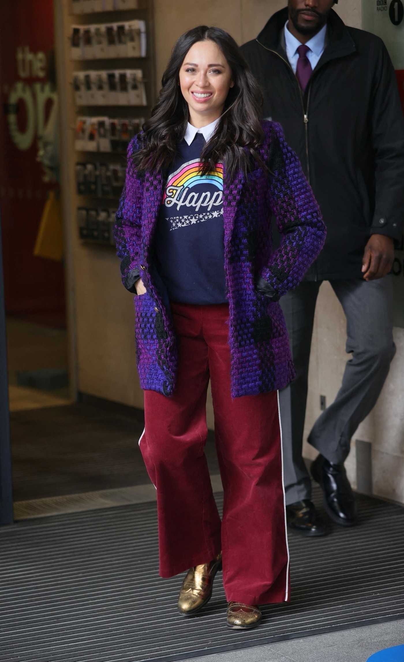 Katya Jones in a Purple Coat Was Seen Out in London 03/25/2021