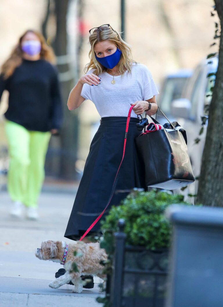 Kelly Ripa in a Blue Protective Mask