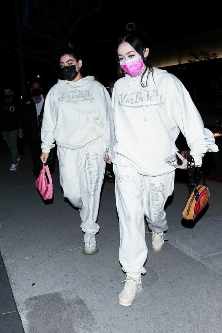 Noah Cyrus in a Pink Protective Mask
